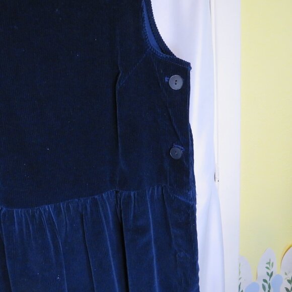 Vintage Allen Solly 100% cotton Navy Blue Corduroy Jumper Dress - Picture 5 of 7